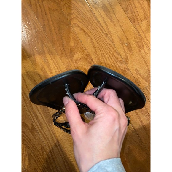 Marc Fisher Black Gladiator Gold Stud Sandals Women's Size 11 - Picture 10 of 12